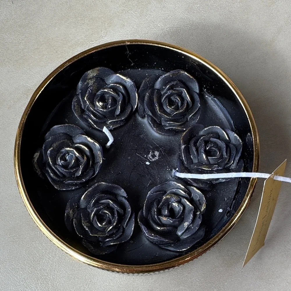 Christian Lacroix Black and Gold Midnight Garden Rose Candle Set 7.8oz